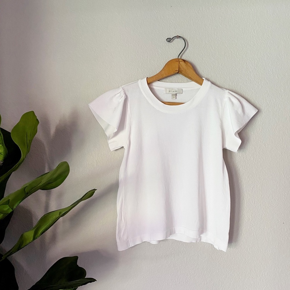 Anthropologie Eri+Ali Flutter Sleeve Crop Top